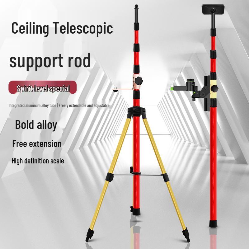 Adjustable Telescopic Ceiling Rod with Infrared Leveling Tripod Stand 3m telescopic rod + iron platform