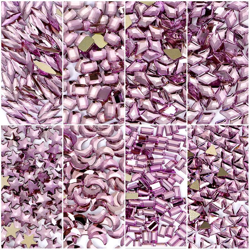 Flat Bottom Special-Shaped Diamond Star Moon Water Drop Star Anise Diamond Crystal Powder Glass Diy Nail Art Jewelry