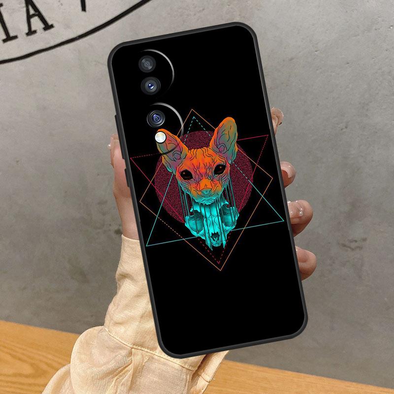 Sphinx Cat Printing Drawing Case For Honor Magic 5 6 7 Pro Cover For Honor 400 200 50 70 90 Lite X9 X8a X8b X9a X9b X9c