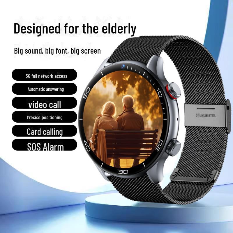 Smartwatch 5G per Anziani con Risposta a un Click, Tracciamento GPS e SOS, Dotato di Funzioni Anti-Smarrimento e Alipay Offline.