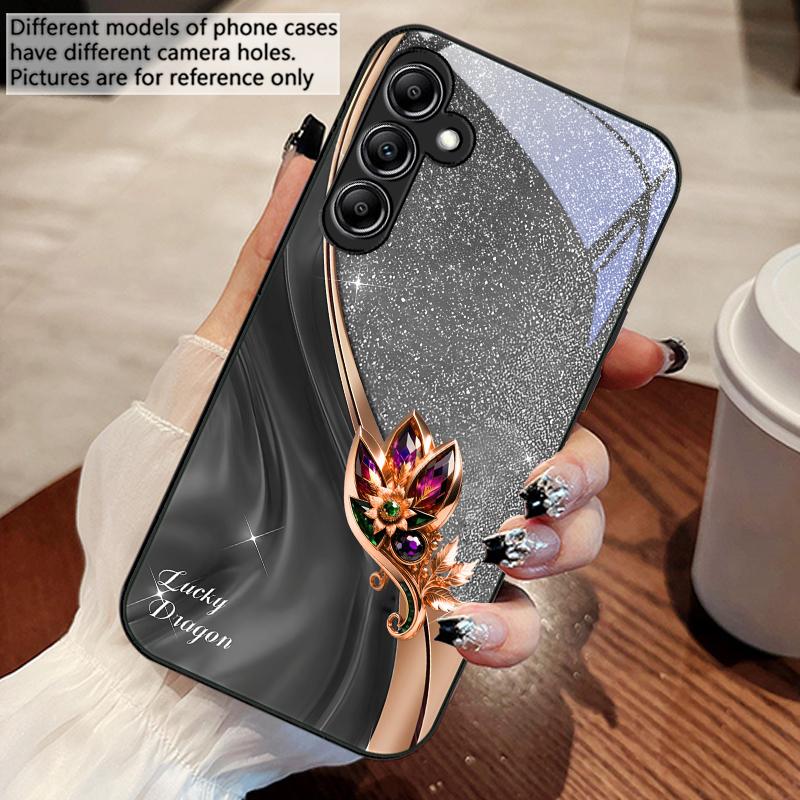 Colorful gemstone pattern For Samsung A 73 72 71 70 56 55 54 53 52 51 50 42 35 34 33 32 31 26 25 24 23 22 30 20 glass phone case