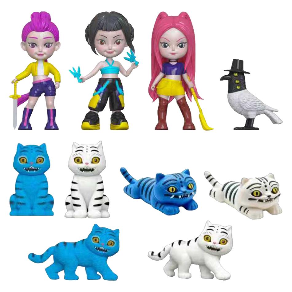 Anime Q Version Kpop Dämonenjäger Box Dämonenjäger Rumi Mira Zoey Tiger Spielzeug Schreibtischdekoration Statue Ornament Kind Weihnachtsgeschenk