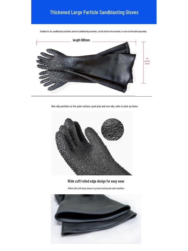 Thickened Rubber Particle Sandblasting Glove - Wear-Resistant & Breathable Left Hand Protection