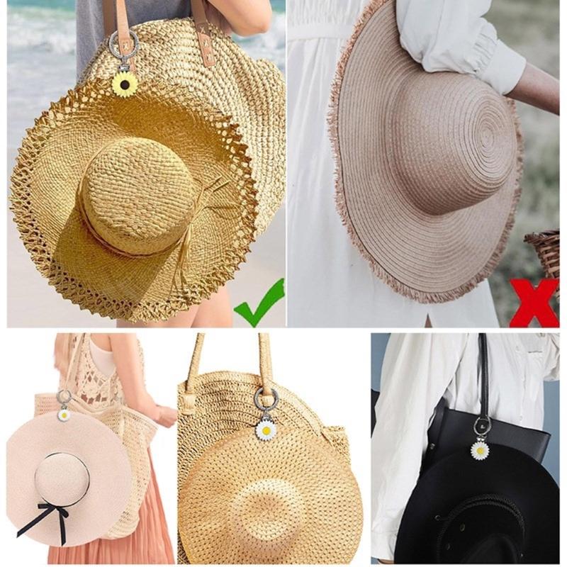 Versatile Keychain Bag Decoration Daisy Hat Clip Silicone Travel Accessory for Attaching Hat to Bag or Suitcase