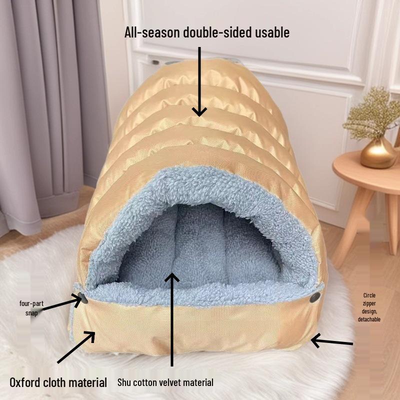 Cat & Small Dog Winter Warm Semi-Closed Nest - Spacious All-Season Sleeping Bag