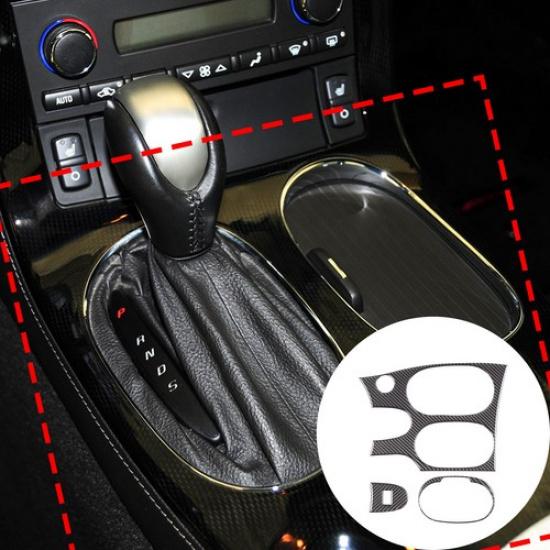 Naklejka wykończeniowa panelu zmiany biegów konsoli środkowej z włókna węglowego do Corvette C6 05-13
