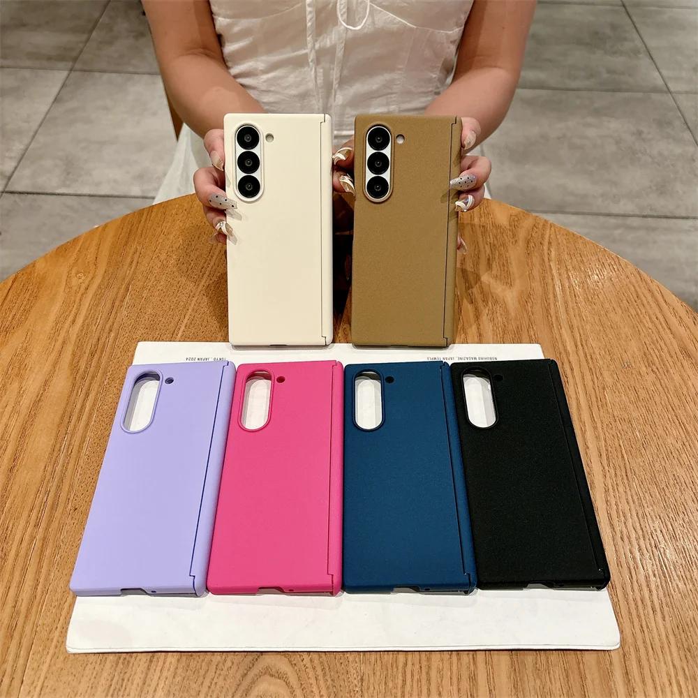 Custodia Rigida Colorata di Lusso per Samsung Galaxy Z Fold 7 6 5 Cerniera ad Asse Cover Protettiva Antiurto in PC Rigido (Solo Cover Posteriore)