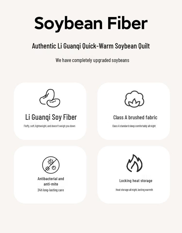Class A Soybean Fiber Quilt - Winter, Spring/Autumn, Air Conditioning, Dormitory, Thickened Warmth, Mother and Child