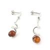 Les Trésors De Lily [N2237] - Silver Earrings 'Inspiration' Amber (rhodium-plated) - 36x8 Mm