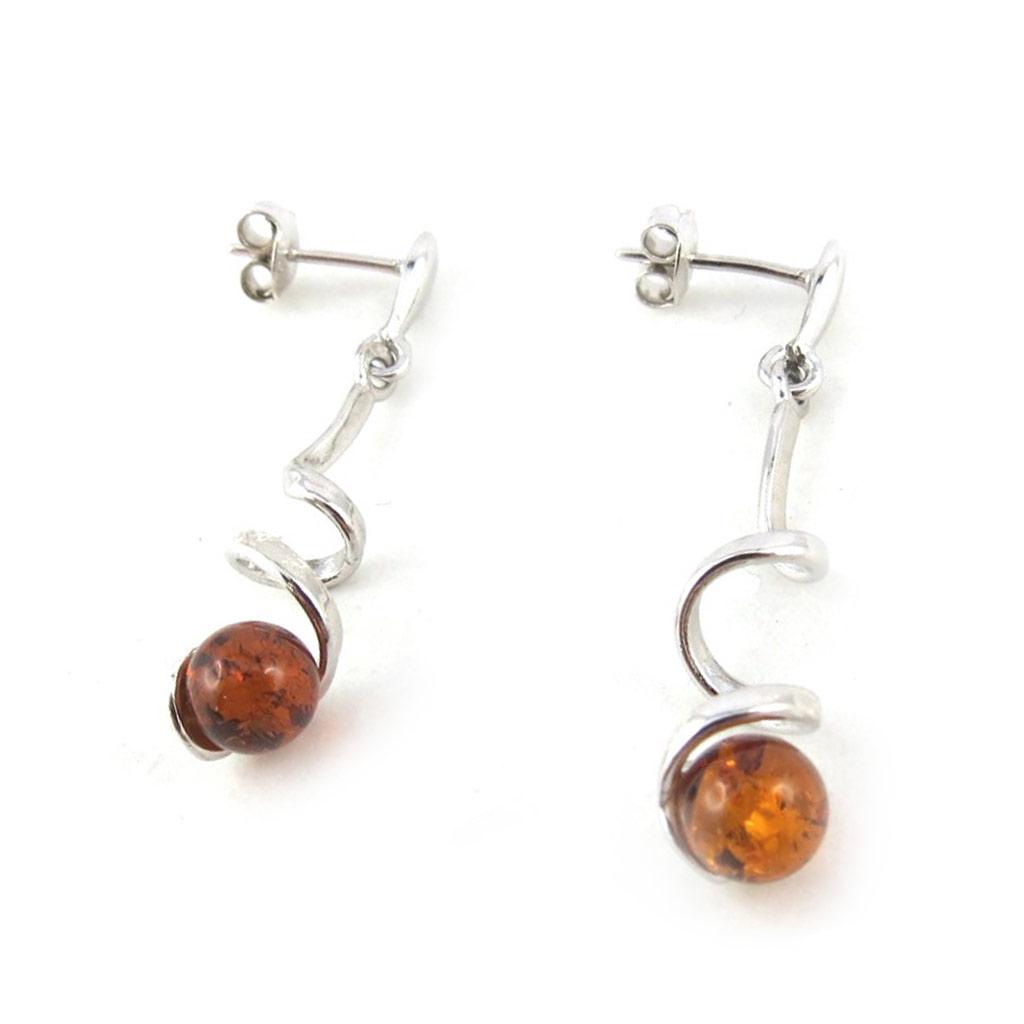 Les Trésors De Lily [N2237] - Silver Earrings 'Inspiration' Amber (rhodium-plated) - 36x8 Mm