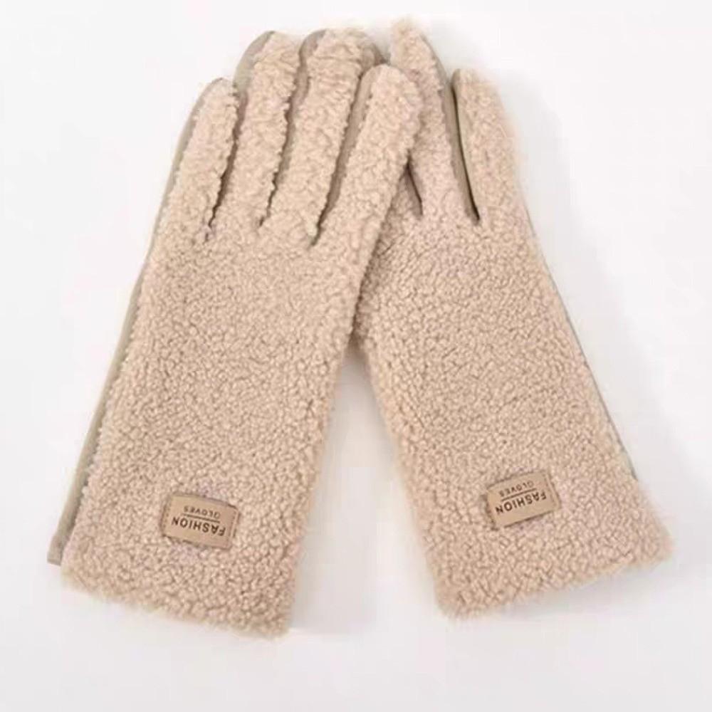 Windproof Keep Warm Gloves Imitation Fleece Mittens New Full Finger Gloves Outdoor