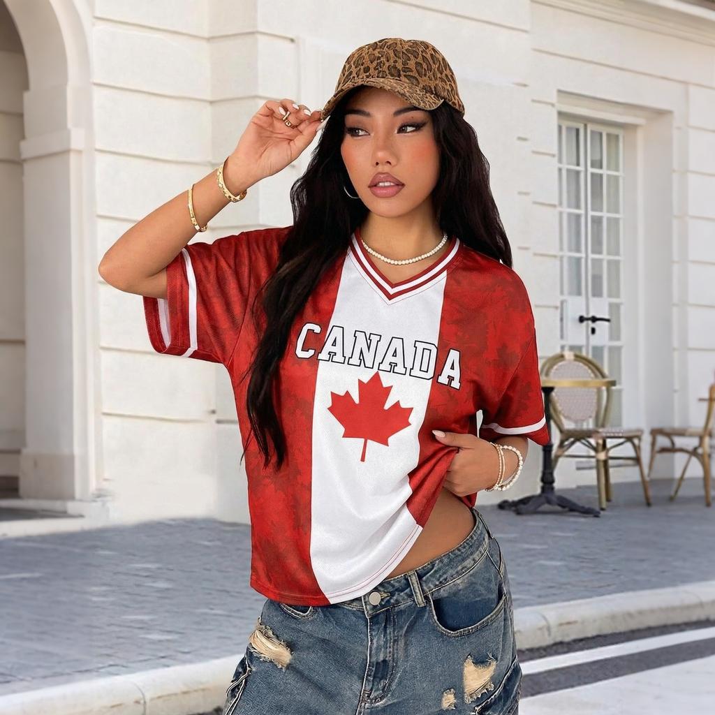 Women's V Neck Short Sleeve Athletic Jersey Top Lightweight Breathable Fabric Comfortable Fit Casual Sportswear