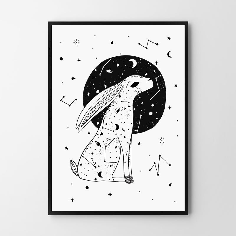 Luna the Star Hare Poster