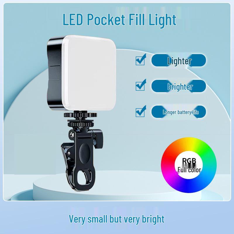 Three-Color Pocket Clip Fill Light for Photography and Live Streaming