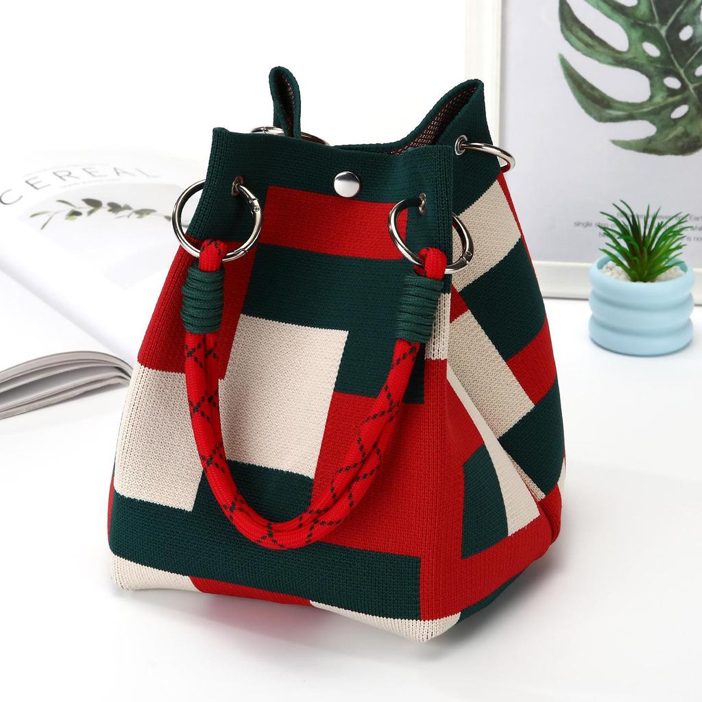 Stylish Women's Knitted Bucket Handbag – Casual, Versatile & Portable