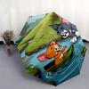 1pc Tom, Jerry Automatic Folding Umbrella - Compact 8-Rib Design, Durable Plastic & Iron1282L