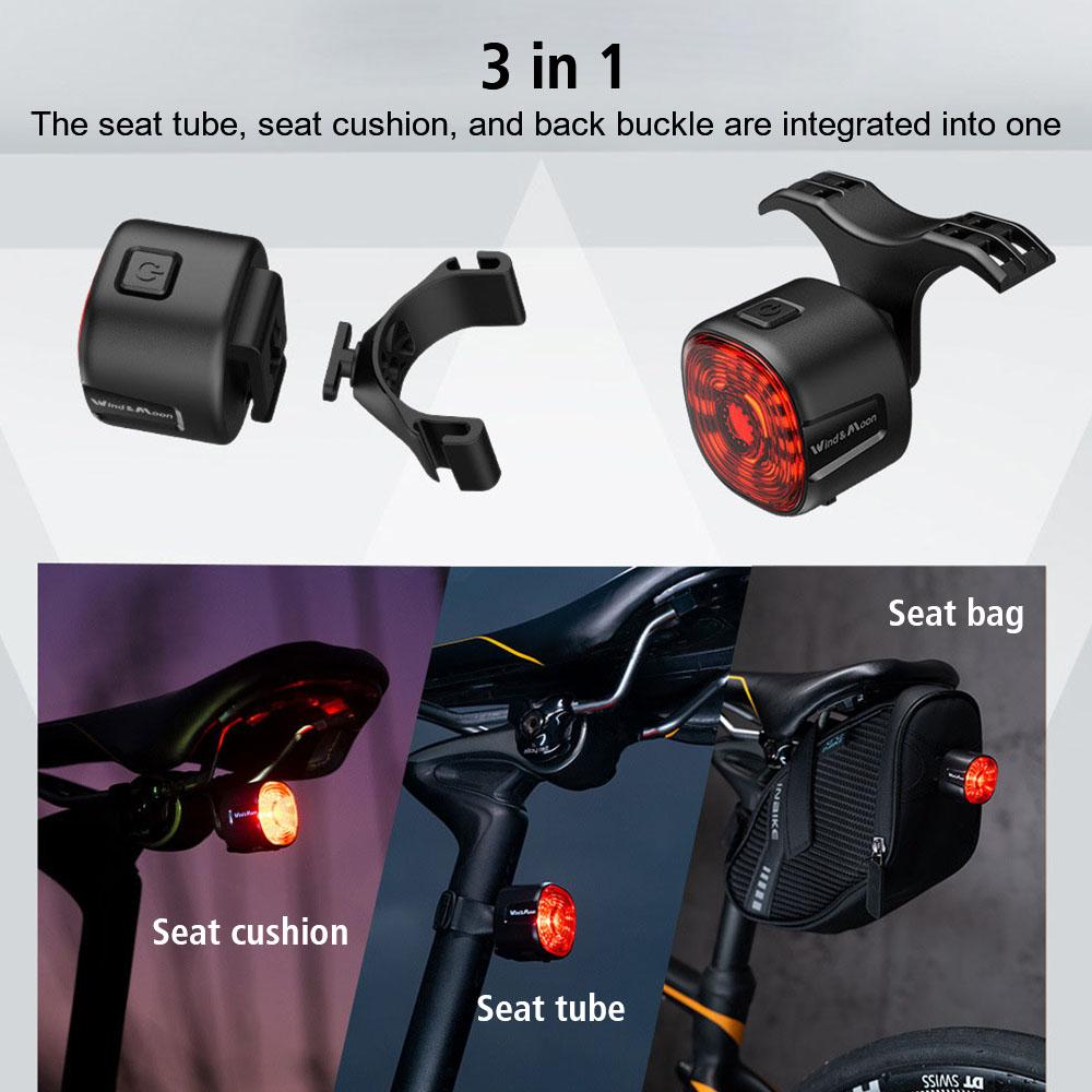 High Brightness Universal Cycling LED Tail Light Bike Rear Lamp USB Charge Waterproof 6 Light Modes Bicycle Intelligent Brake Tail Light