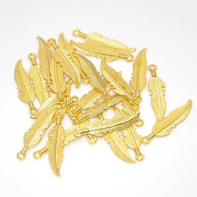 

Разноцветные ретро сплавные ювелирные аксессуары: Подвески в виде листьев и перьев для ожерелий, браслетов, серег.