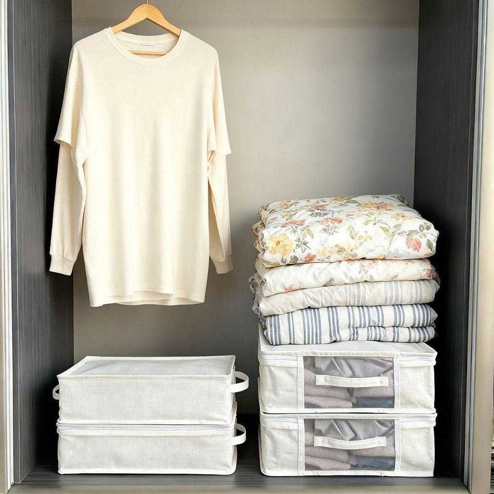 Large Capacity Visible Clothes Storage Box Dust-proof Clothes Moving Box Clothing Storage