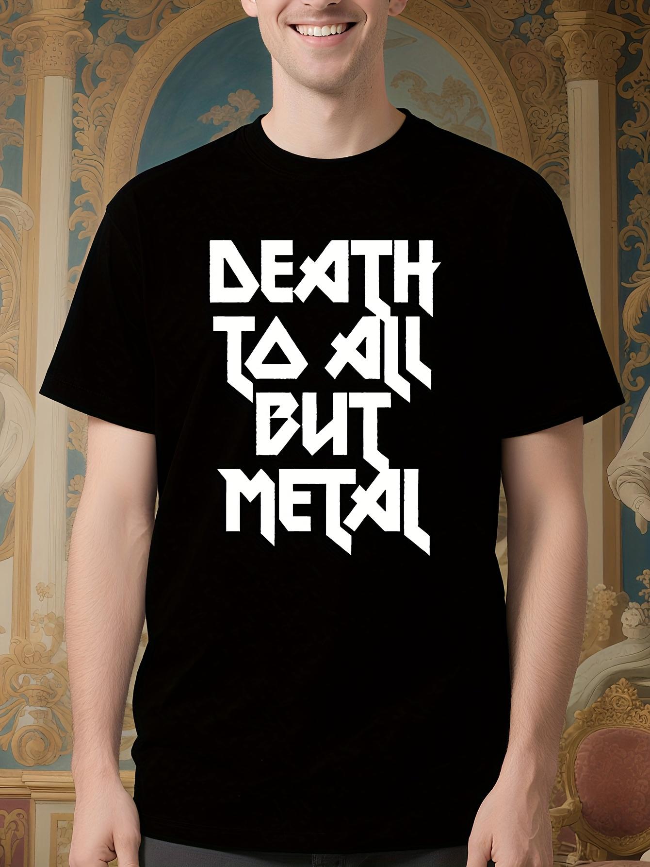 Heavy Metal Tshirt - Death to All But Metal Slogan - Blac... L