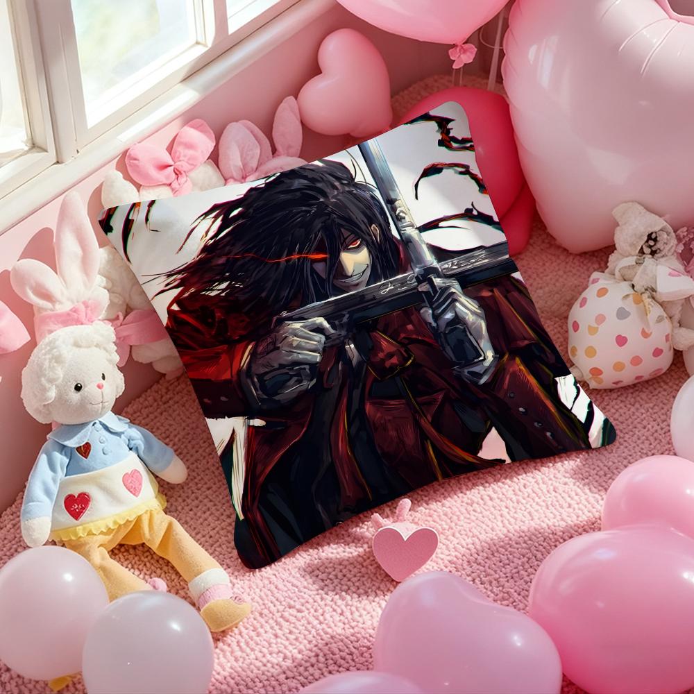 H-Hellsing U-Ultimate Anime Cushion Cover Pattern Printed Pillowcase for Living Room Sofa Cushion Cover & Bedroom Decor