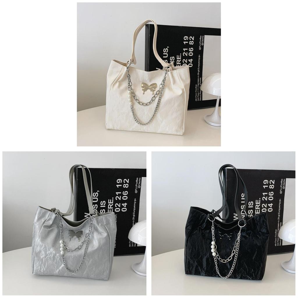 Urban Minimalist Tote Bag For Women Large Capacity Summer Pu Travel With Zipper Closure