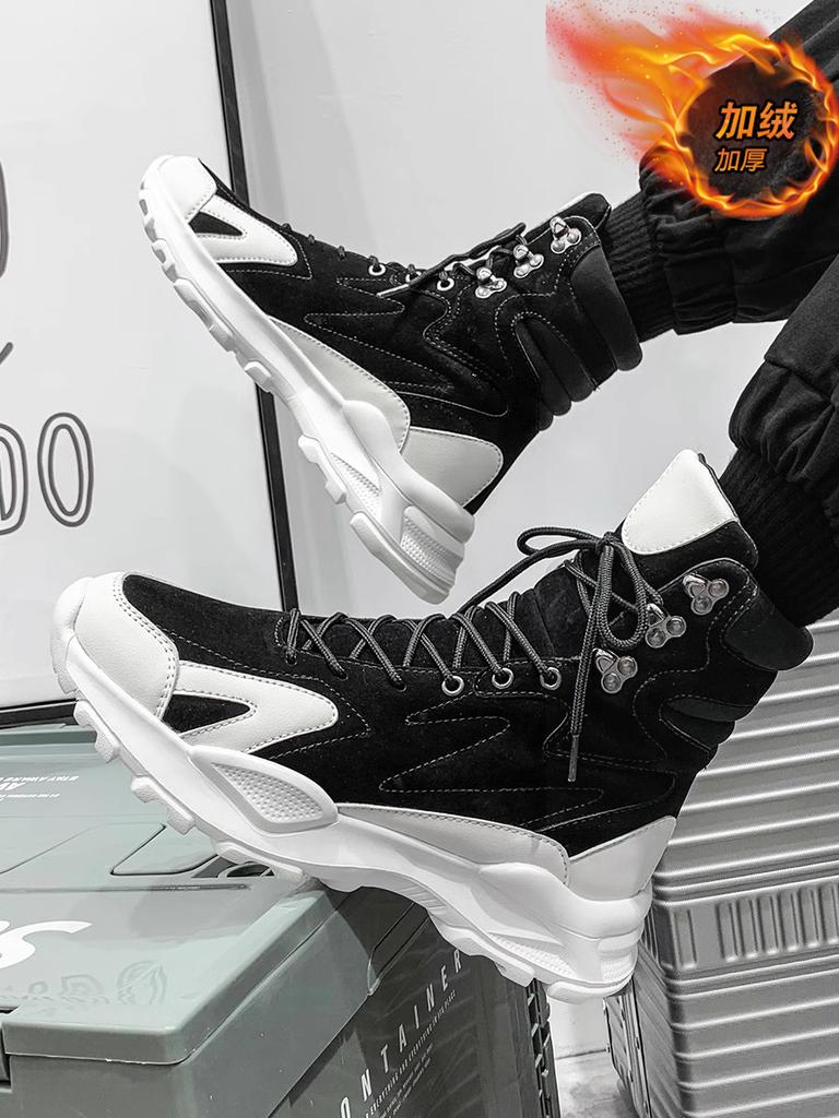 Martin boots winter high-top boots long tube velvet cotton shoes locomotive leather boots