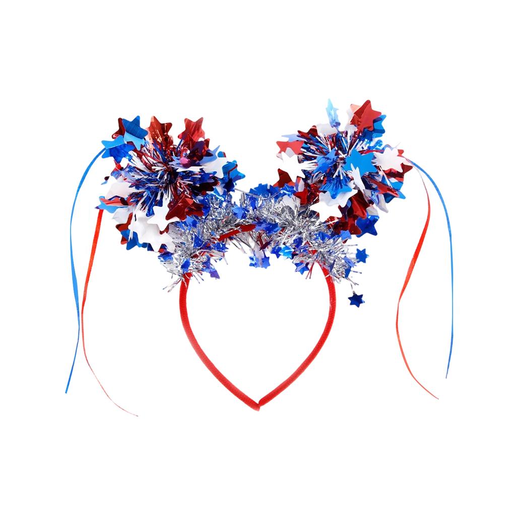 Patriotic Headbands With Stars Balloons, Red Blue, 4th Of Party Accessories, Independence Day Memorial Day Supplies