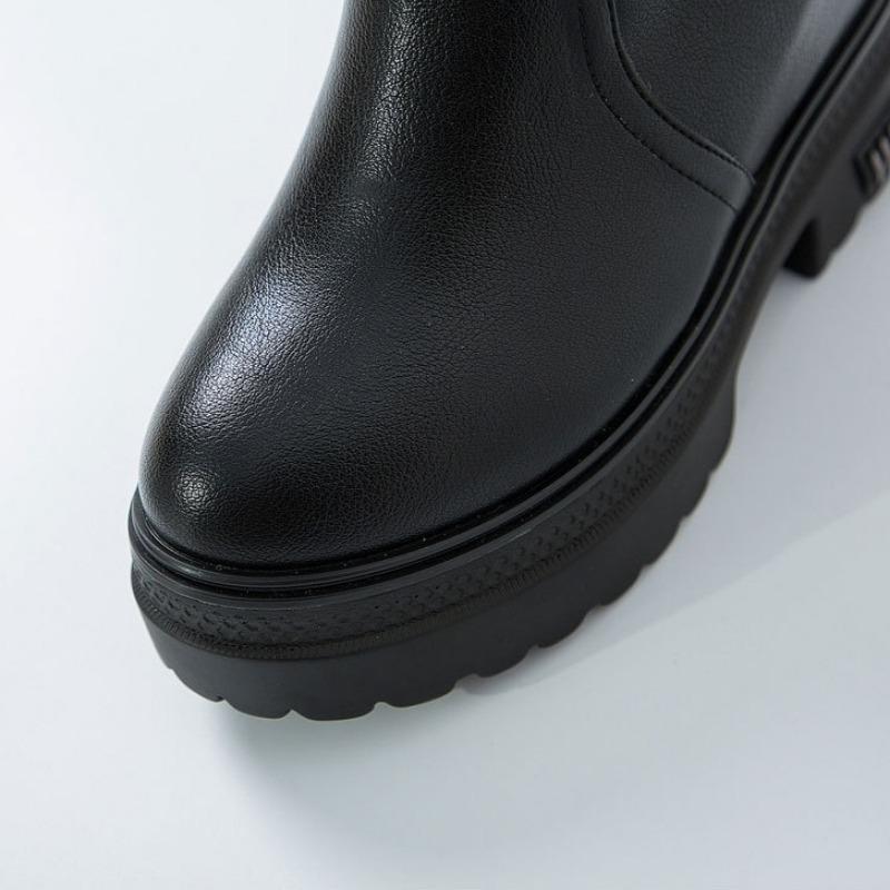 Fashion Fashion Women Boots 2025New Comfortable Sexy Ladies Knee-High Long Boot Spring Slimming Belt Buckle Side Zipper High Heels Mujer