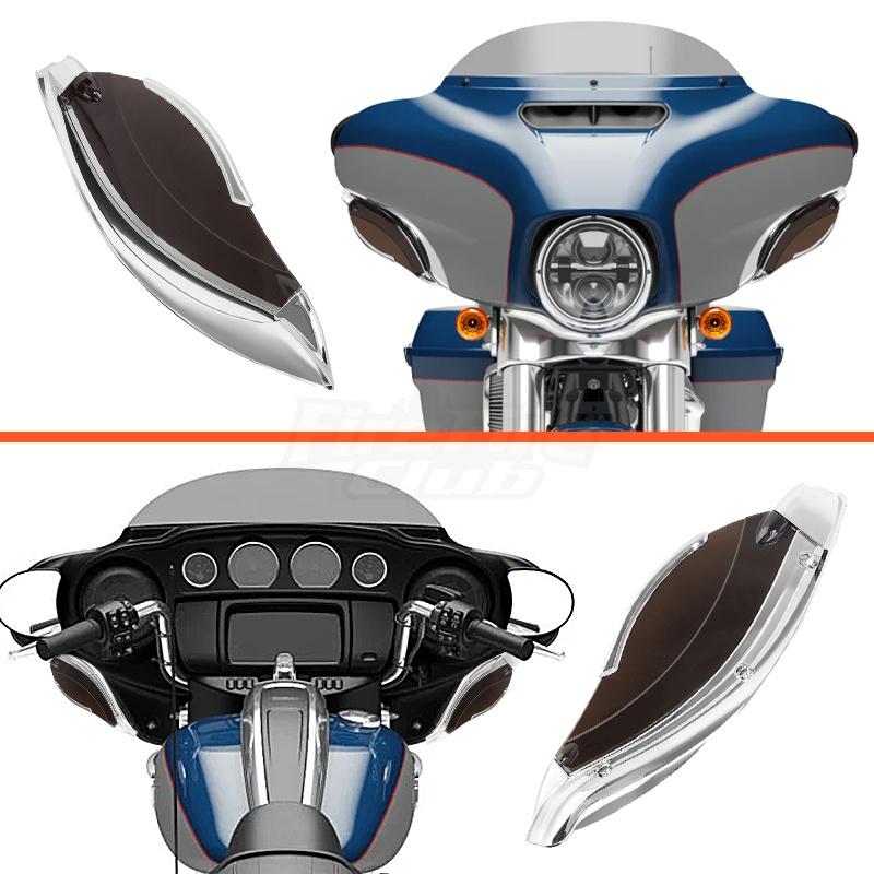Motorcycle Side Wing Windshield Adjustable Fairing Air Deflector For Harley Touring Electra Glide Street Tri Glide 2014-up
