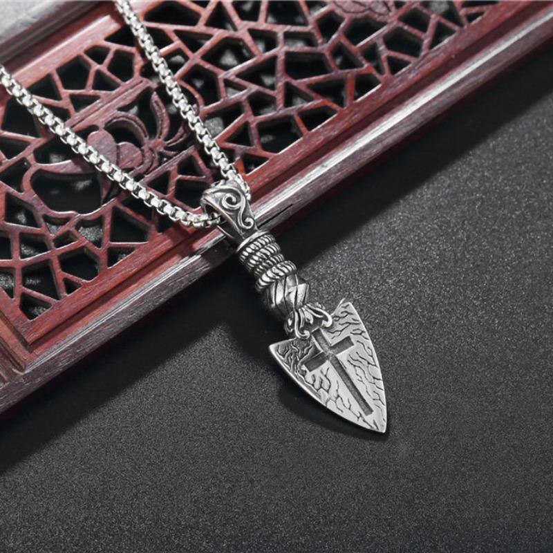 European and American Nightclub Hip-hop Accessories Trendy Cross Blade Necklace Men s and Women s 60CM