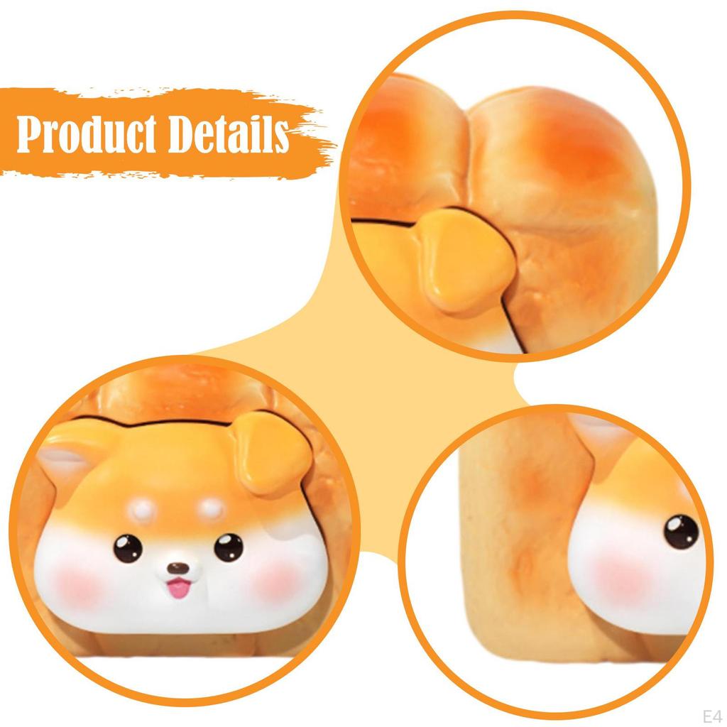 Tissue Box Cover Dispenser Gift Toast Shape Napkin Holder Paper for Office Desk Night