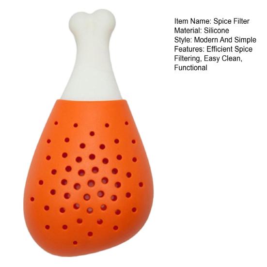 Chicken Leg Shape Spice Filter for Soup Stew Creative Silicone Seasoning