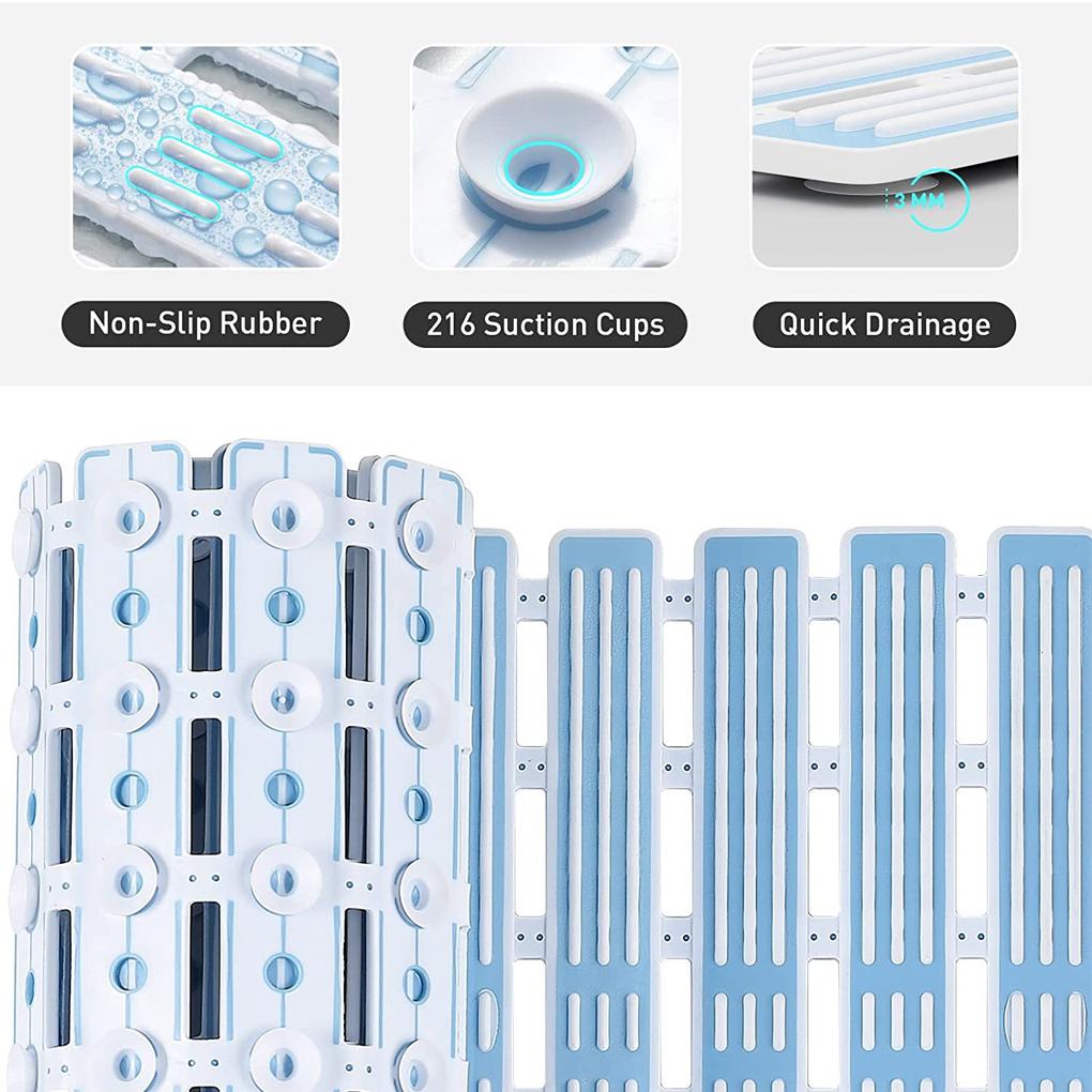 Silicone Foldable Bath Tub - Luxurious Comfortable For Ultimate Relaxation Bathtub Mat Non Slide Easy Installation