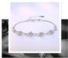 925 Silver Bracelet Purple Crystal Zircon Plum Bracelet For Women Fashion Simple Engagement Wedding Glamour Jewelry