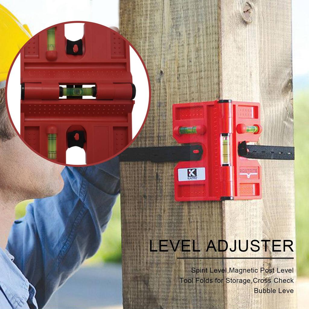 Spirit Level,Magnetic Post Level Tool Folds for Storage, Check Bubble Level