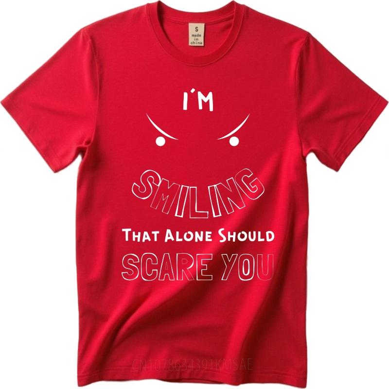 

Graphic Summer Teenagers T Shirt Im Smiling That Alone Should Scare You Short Sleeve Street Wear O Neck Tee Shirt S