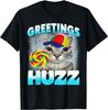 Funny Gen Z Gen Alpha Cat Meme Greetings Huzz Cat Meme Funny Unisex T-Shirt