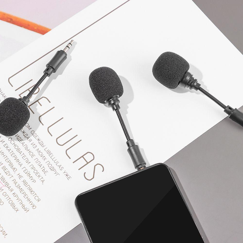 Card Mobile Phone Studio Megaphone Interview Microphone Mini Jack Microphone Stereo Mic Recording