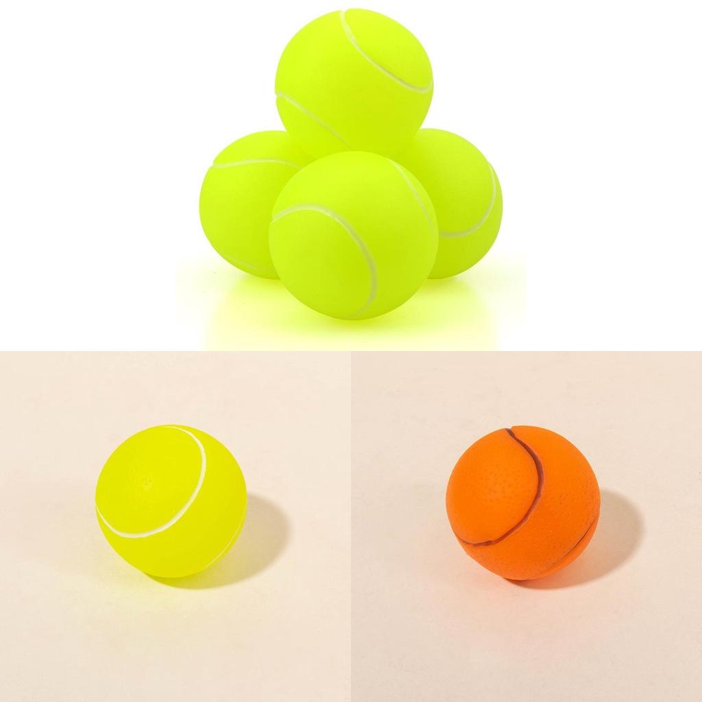 Durable 6.5cm Rubber Ball For Pets Bright Green And Orange