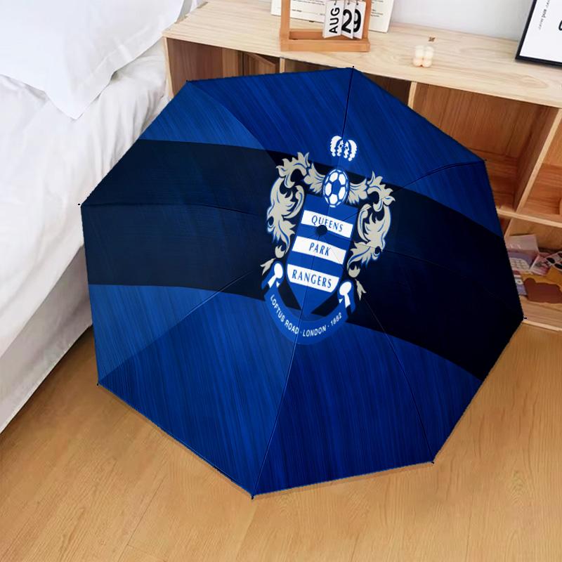 Queens Rangers Football Automatic Folding Umbrella - 8-Rib Travel Umbrella with Auto Open/Close & Portable Gifts for Holidays or Birthdays