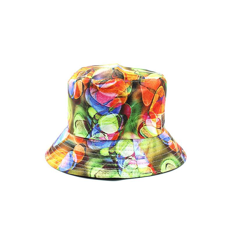 Bucket Hat Women'S Spring And Summer Outdoor Printed Cotton Double-Sided Foldable Men'S Sun Protection Hat Fishing Shade Basin Hat