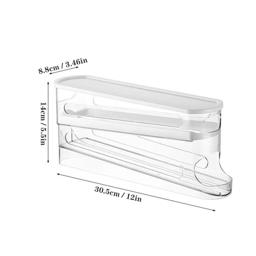 

Auto Rolling Fridge Egg Organizer, Space Saving Eggs Dispenser Storage Box for Refrigerator Storager, Home Egg Holder чистый