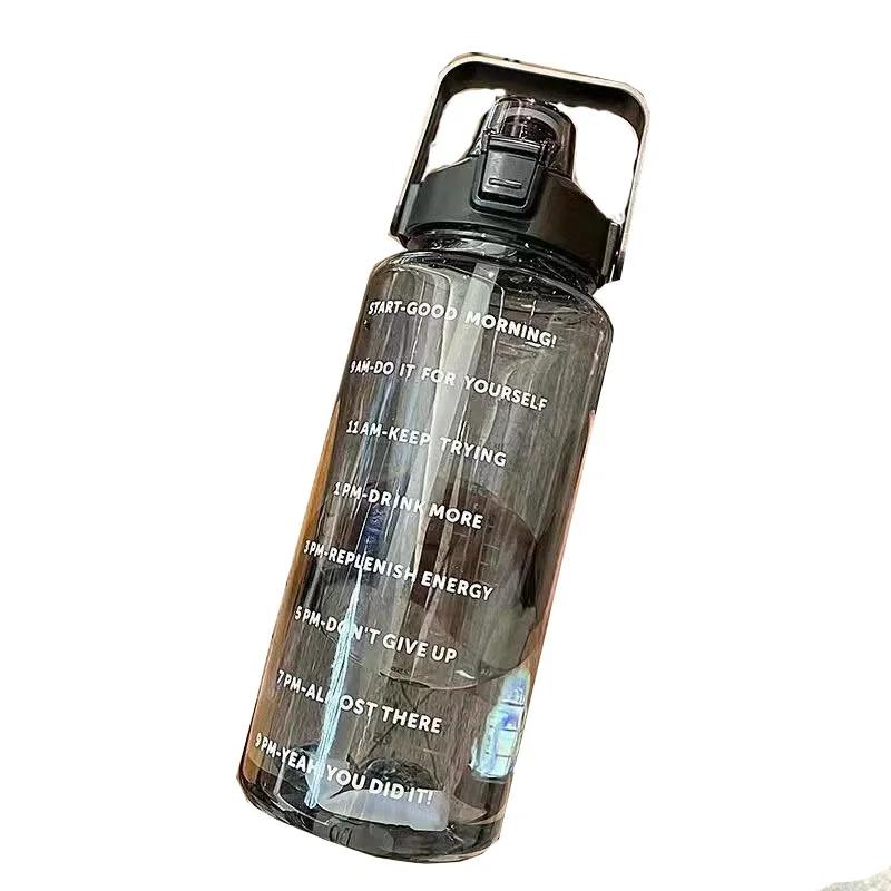 Large Capacity Water Cup 2 Liters Network Red Ins Trend Straw Cup Sports With Scale Portable Simple Leak Proof Portable Drop Res