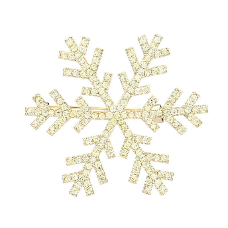 Рождественская брошь-снежинка: Элегантная белая булавка-корсаж для пиджаков и пальто 4.2x4.2cm (8g)