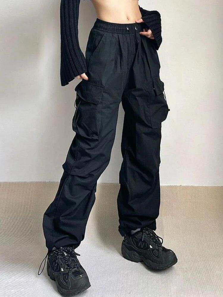 Pantaloni da paracadute Cargo oversize Harajuku Donna Streetwear Pantaloni sportivi larghi Y2k Hip Hop Pantaloni larghi Techwear