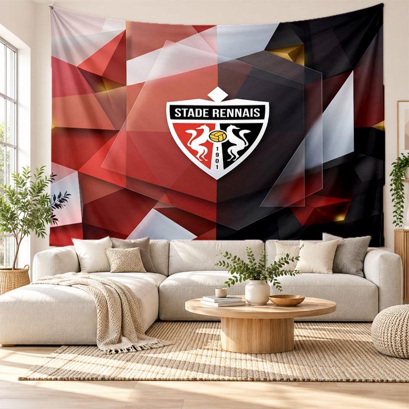 Stade Rennais FC Wall Tapestry, Soft Fabric Wall Hanging, Decorative Backdrop For Bedroom Home Wall Art