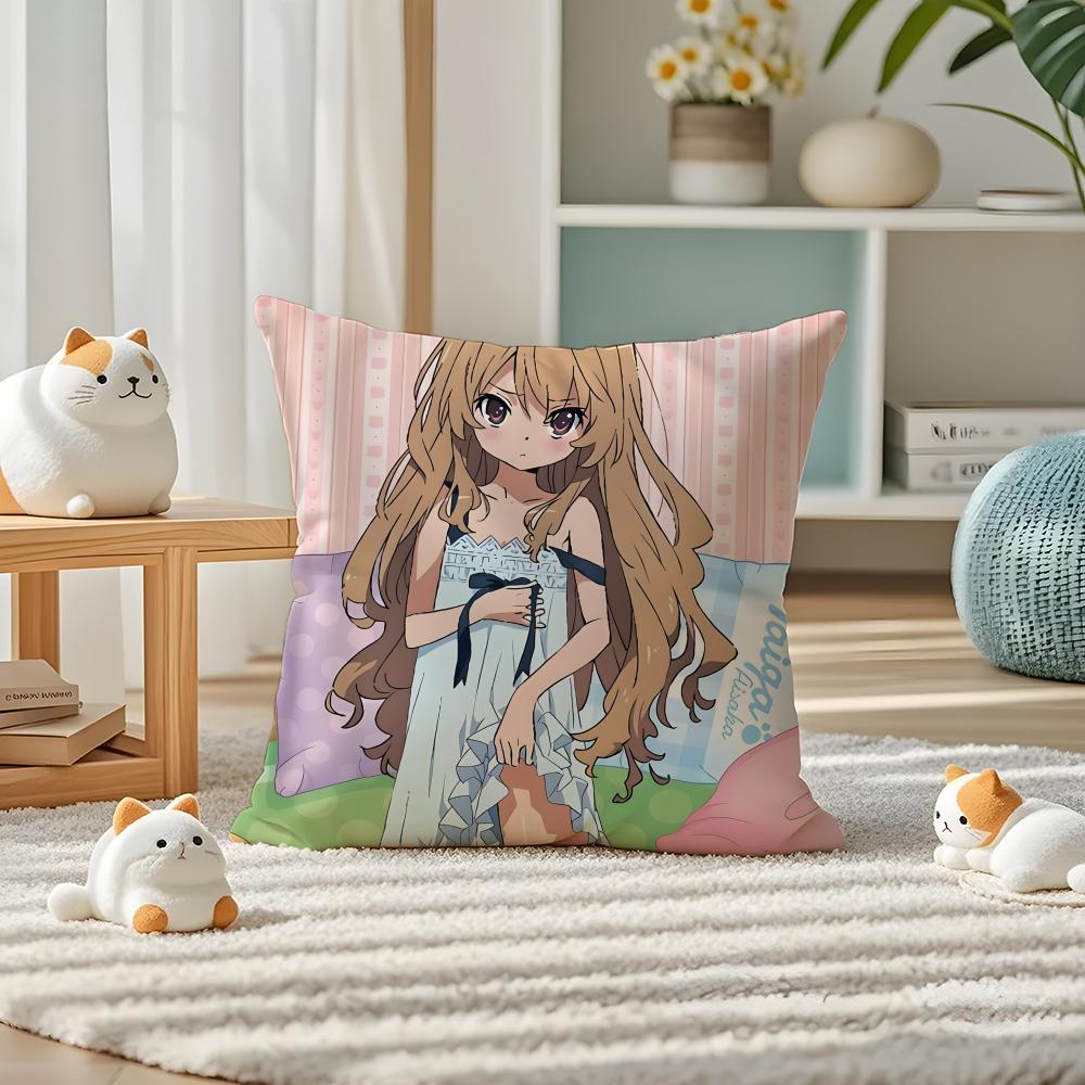 Anime Toradora Kissenbezug Seidig Elegant Komfort Sofa Bett Unsichtbarer Reißverschluss