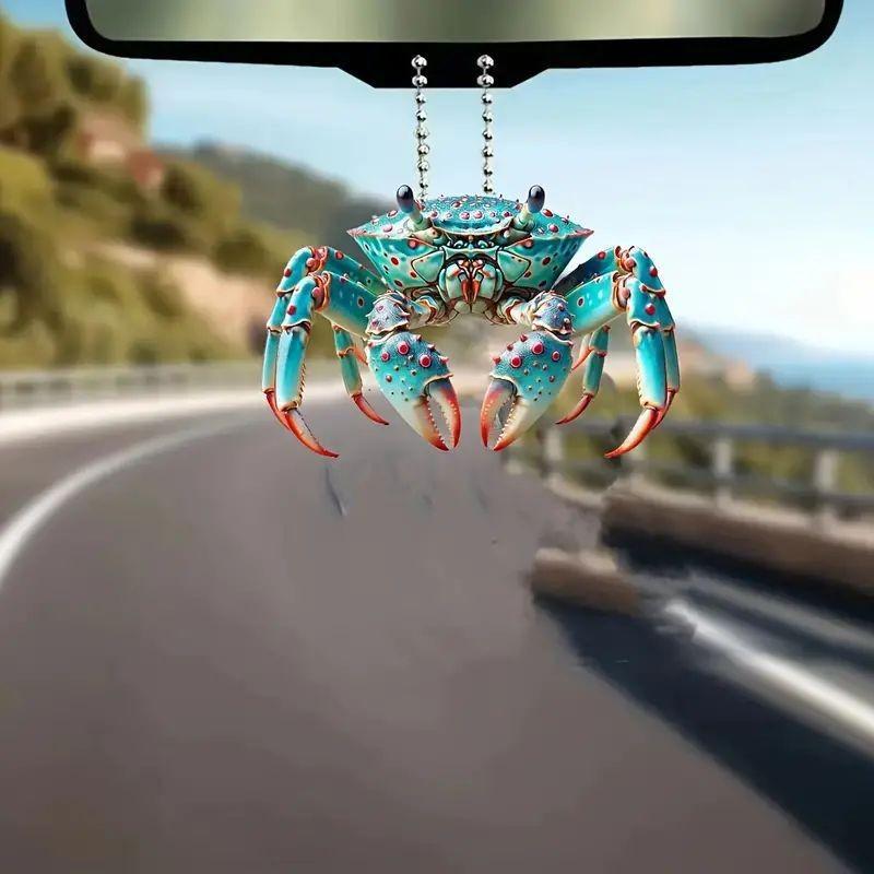 Creative Acrylic Crab Keychain Decoration For Car Interior Stylish Unique Design