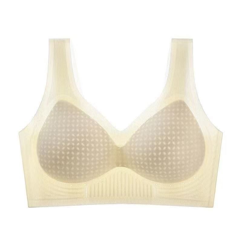 Ultra-thin Ice Silk Bra Cover Cool Feeling Air Conditioner Integrated Fixed Cup No Steel Ring Non-marking Underwear Vest Type Beauty Back Bra